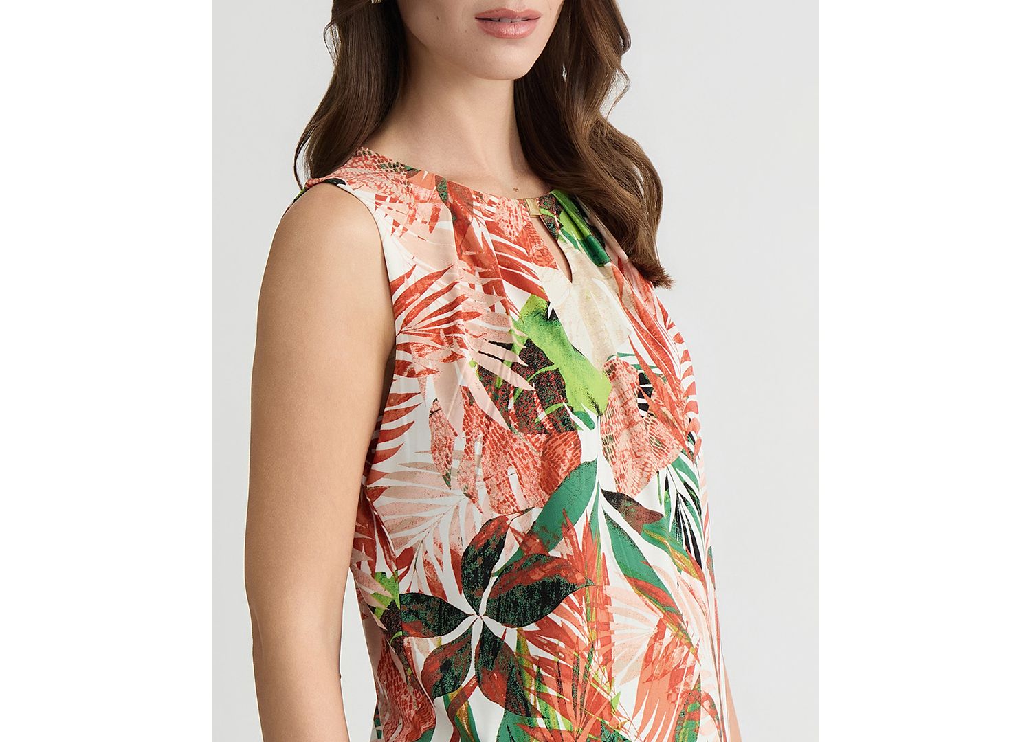 Women's Pleated Keyhole Top