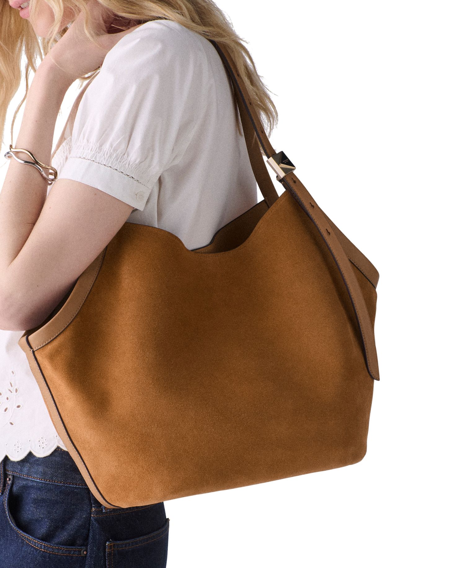 Deco Tulip Suede Large Tote Bag