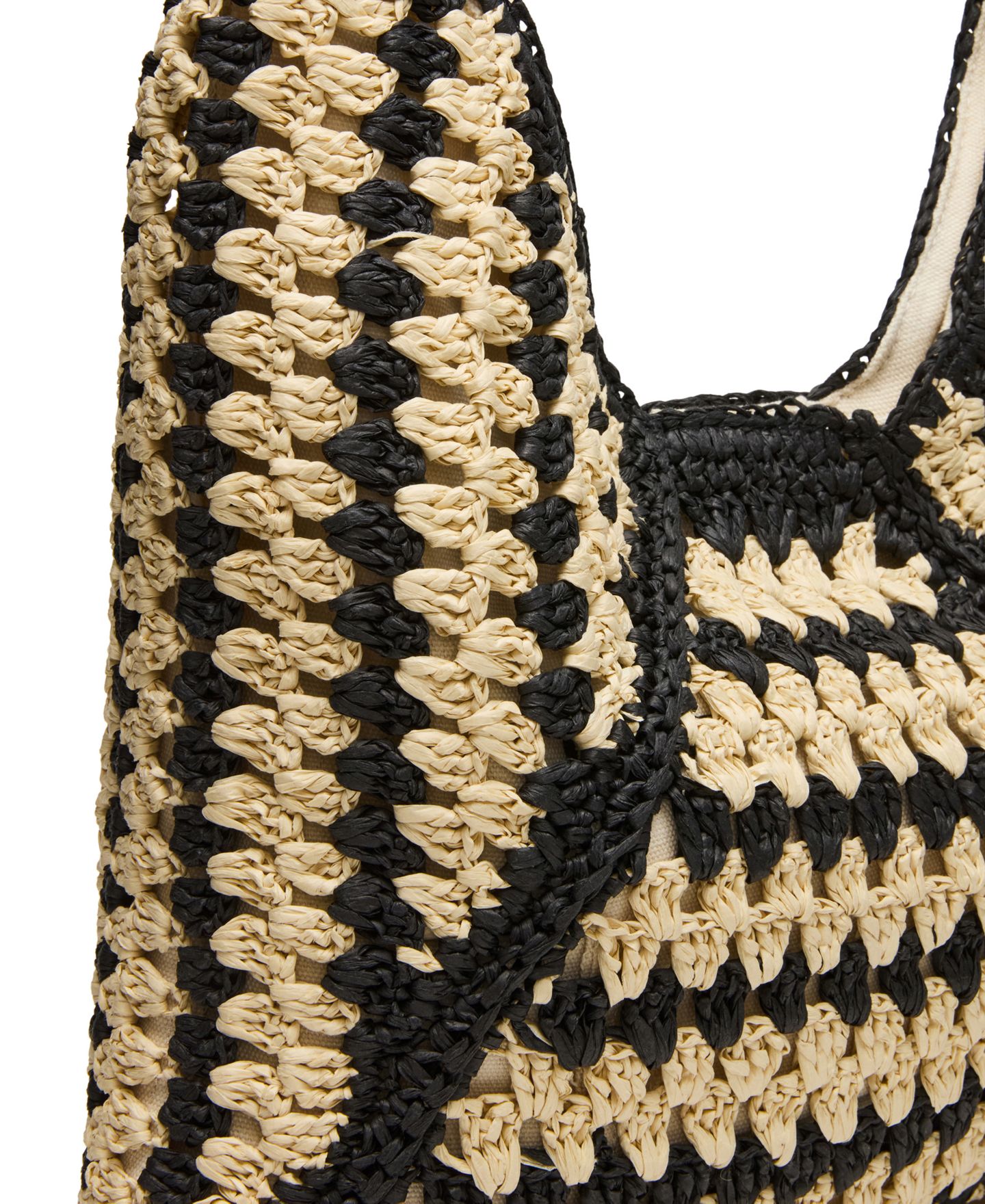 Женская сумка Steve Madden Voodoo Raffia Large Hobo Handbag, цвет: Чёрный — фото 5