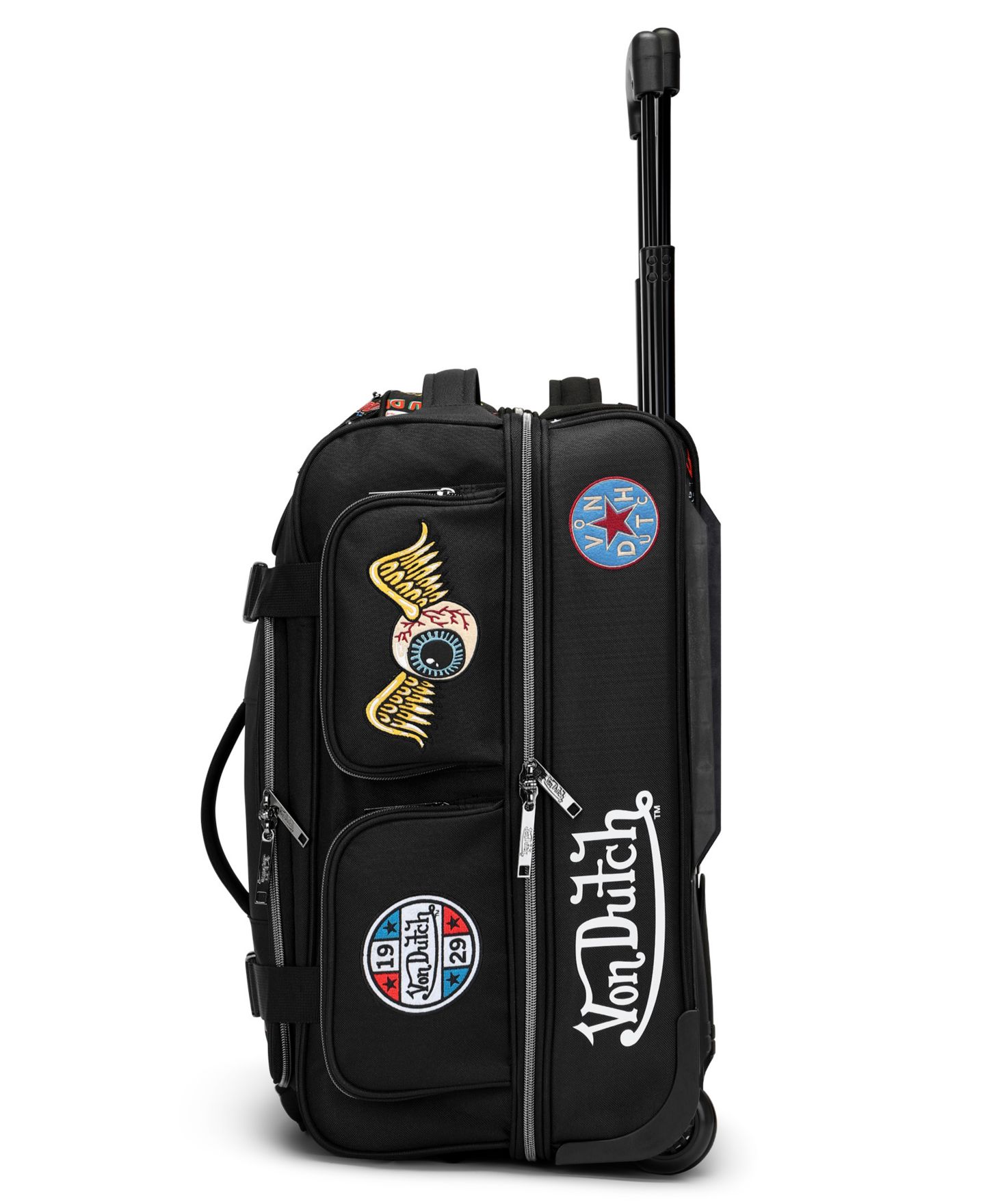 Сумка Von Dutch Signature Patch 28" Checked Rolling Duffel — фото 8