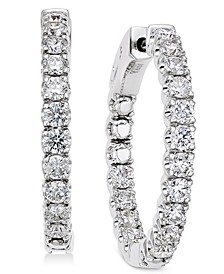 Diamond In-and-Out Hoop Earrings (2 ct. t.w.) in 14k White Gold