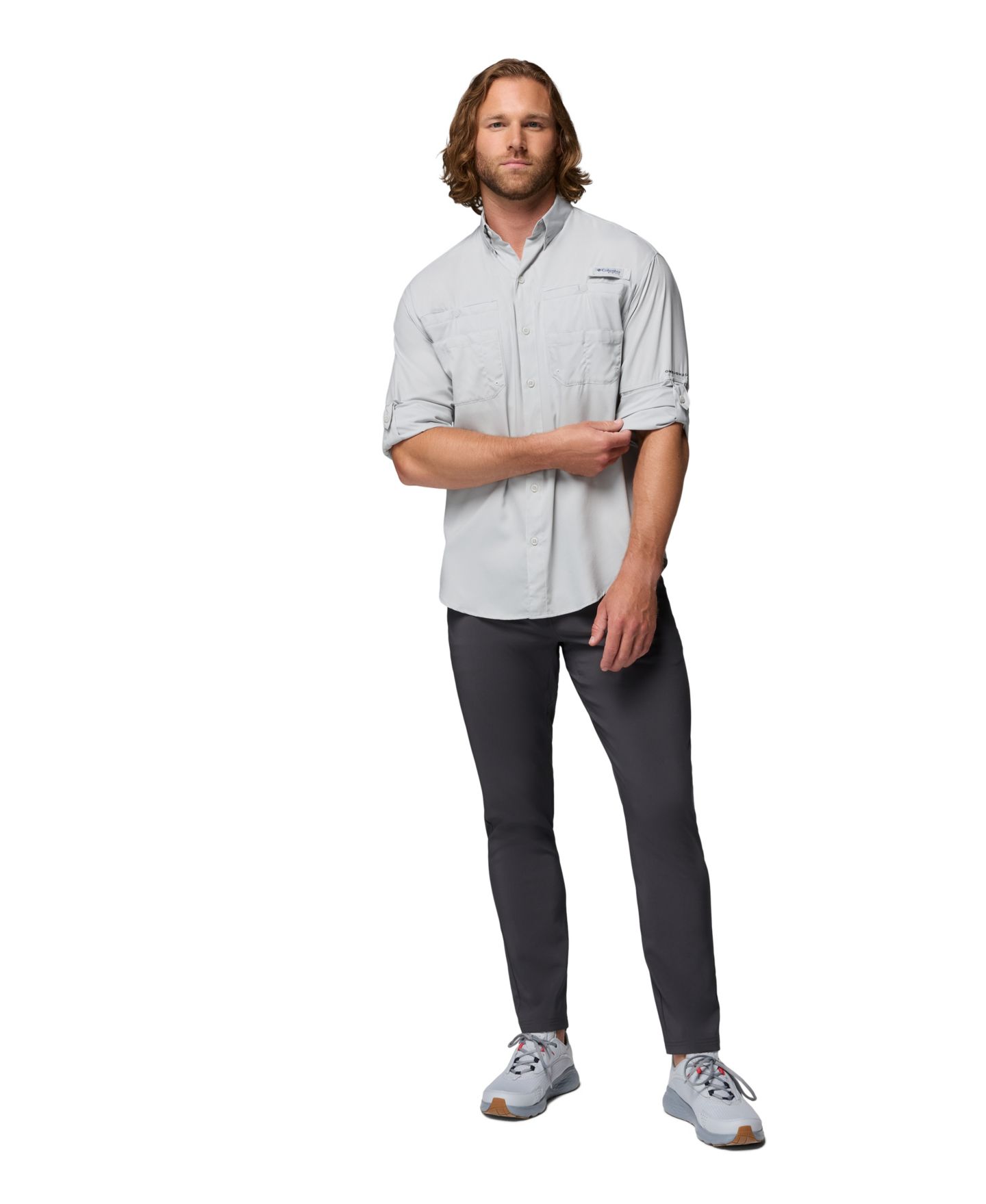 Мужская рубашка Columbia Performance Fishing Gear Tamiami II Long-Sleeve, цвет: Холодный серый — фото 2