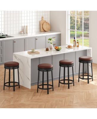 Swivel Bar Stools Set of 4, 61cm Counter Height Kitchen Bar Chairs
