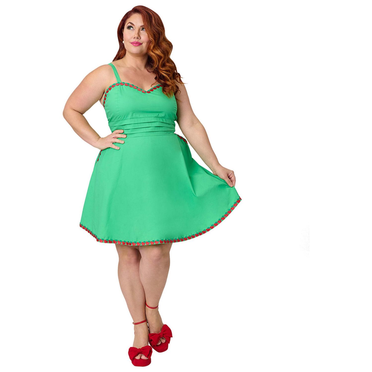 Plus Size 's 1950s Sleeveless Cotton Flare Dress