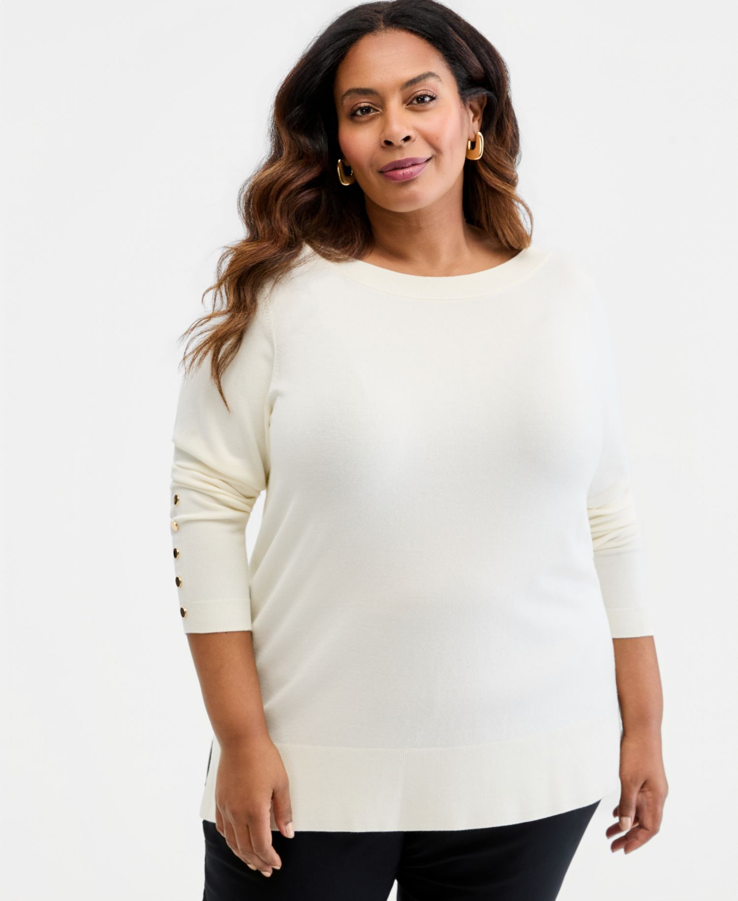 Petite Boat Neck Long-Sleeve Sweater