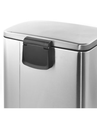 13 Gal./50 Liter Rectangular Stainless Steel Step-on Trash Can for Kitchen