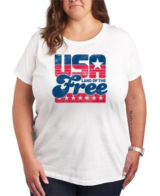 Plus Size Instant Message Land of the Free Short-Sleeve Graphic T-Shirt