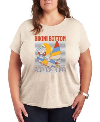 Plus Size SpongeBob Square Pants Bikini Bottom Sailing Club Short-Sleeve Graphic T-Shirt