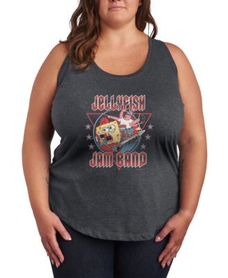 Plus Size SpongeBob Square Pants Jellyfish Jam Band Racerback Graphic Tank Top