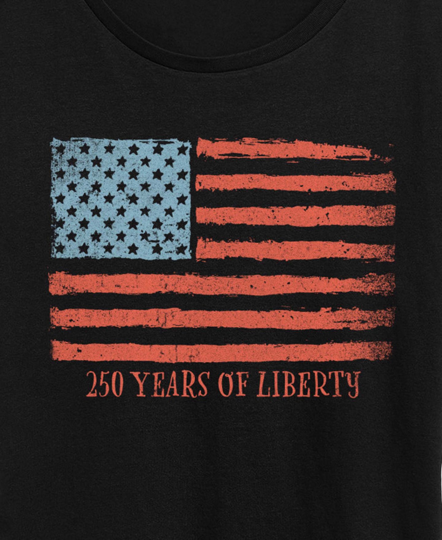 Женская футболка Hybrid Apparel Plus Size Instant Message 250 Years of Liberty Flag Vintage Faded Short-Sleeve Graphic, цвет: Чёрный — фото 3