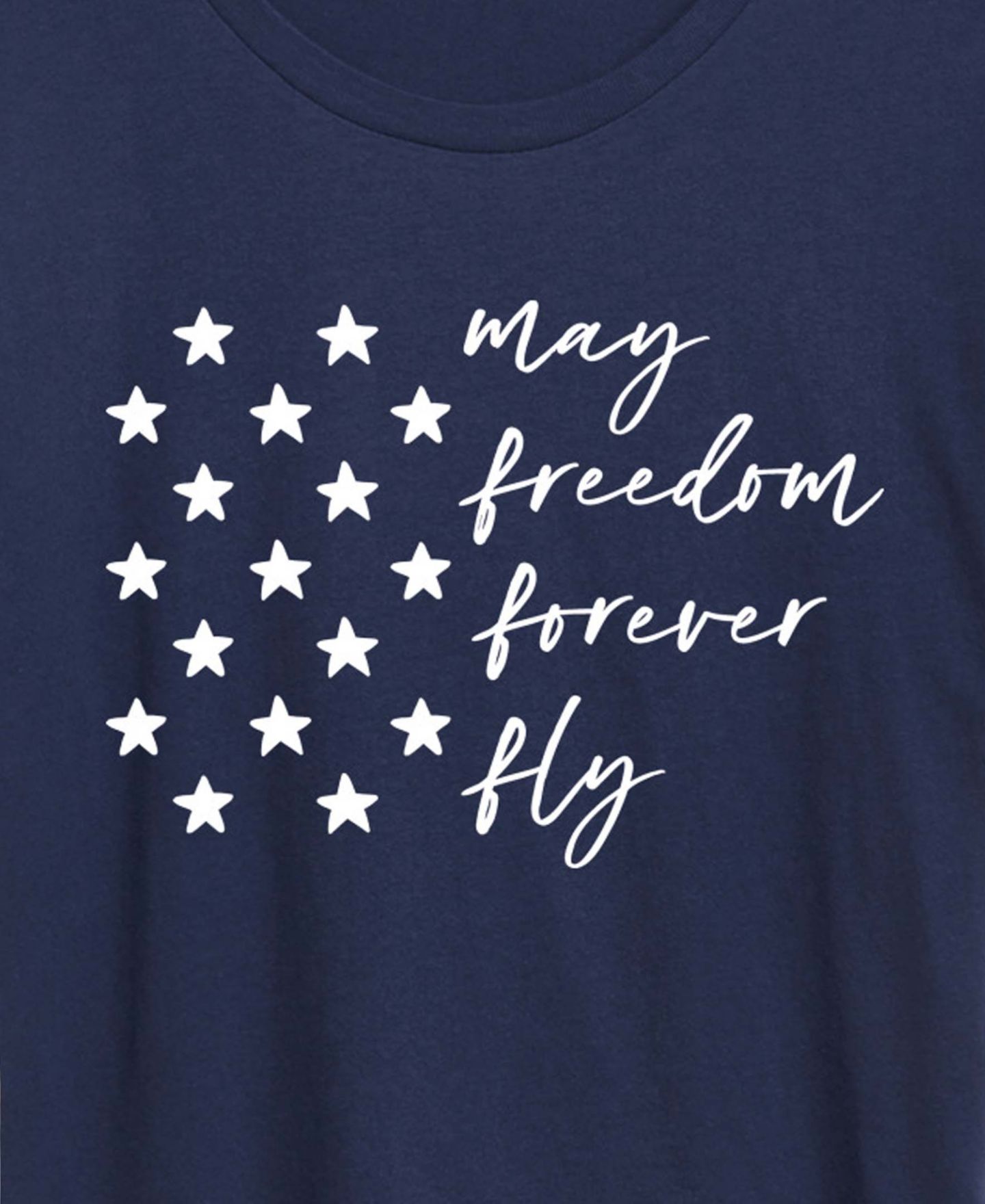 Женская футболка Hybrid Apparel Plus Size Instant Message May Freedom Fly Forever Short-Sleeve Graphic, цвет: Тёмно-синий — фото 3