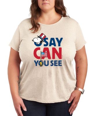 Plus Size Peanuts Snoopy Say Can You See Short-Sleeve Graphic T-Shirt