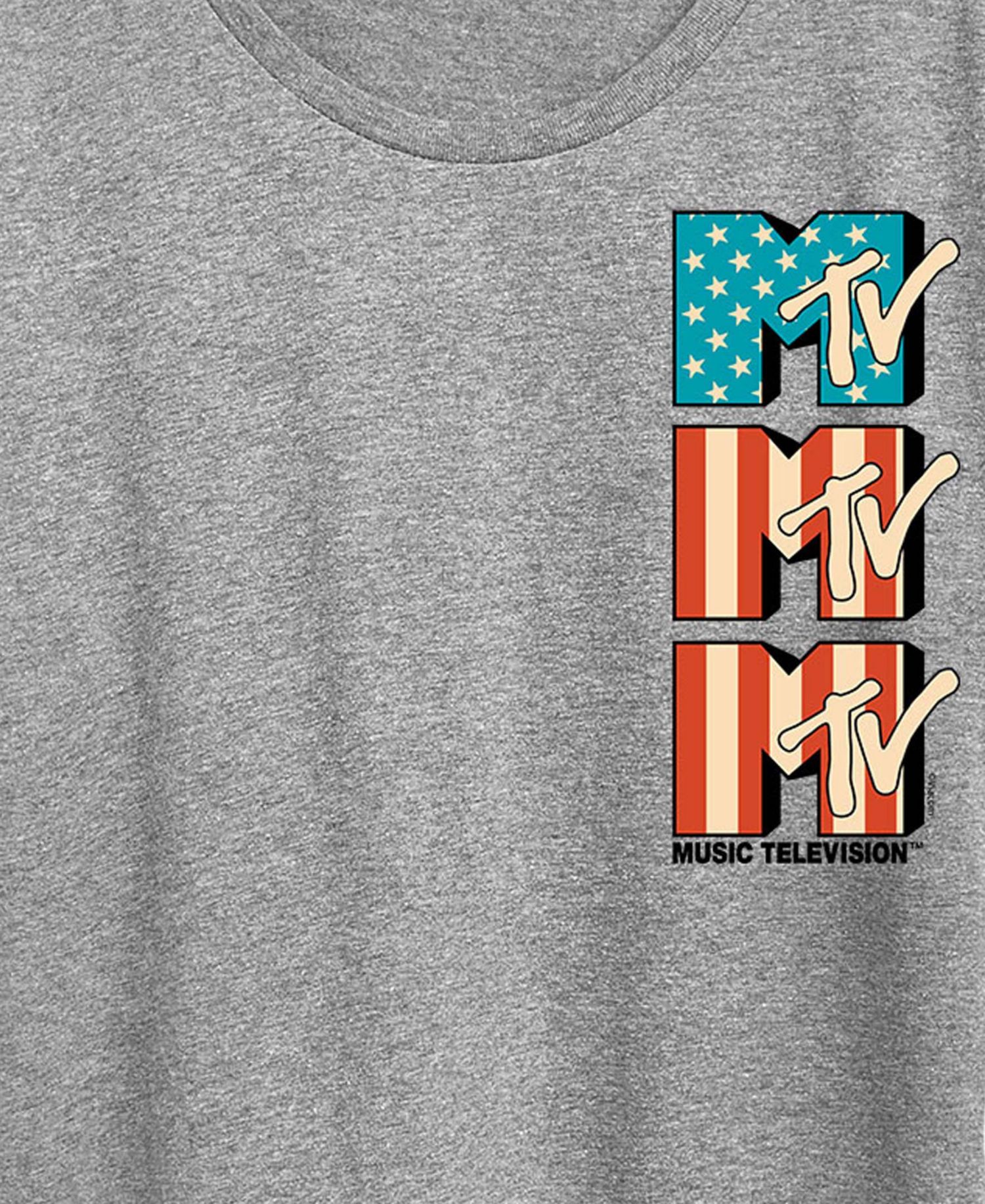 Plus Size MTV Logo USA Flag Short-Sleeve Graphic T-Shirt