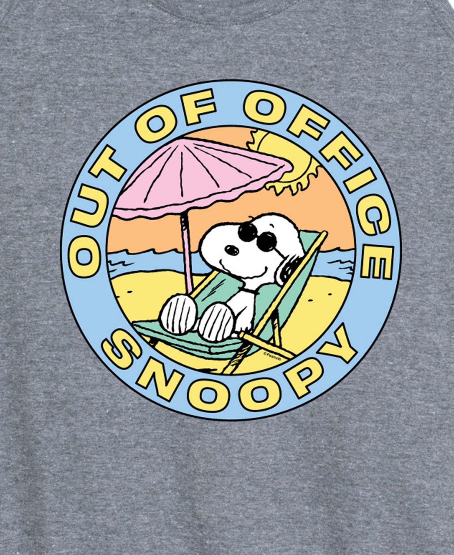 Plus Size Peanuts Out of office Snoopy Racerback Graphic Tank Top