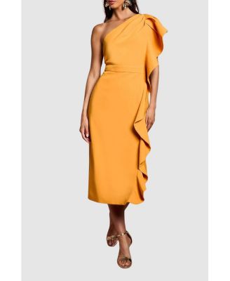 Women's One Shoulder Pencil Midi Dress