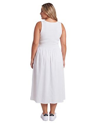 white flare sleeve dress Women's Smocked Maxi Dresses Perfect for weddings And Now This Women's Cotton