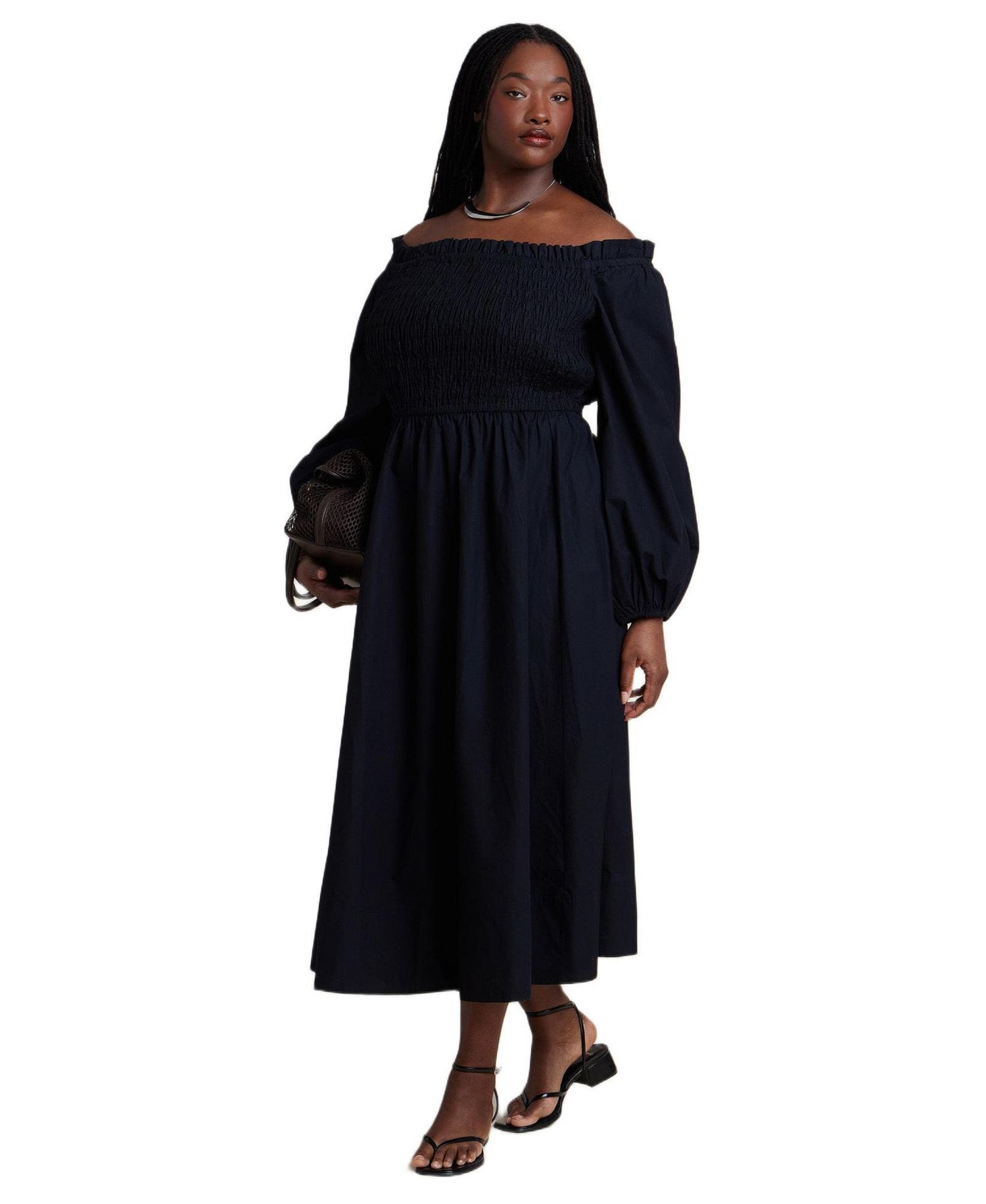 Women's Long Sleeve Smocked Maxi Dress
