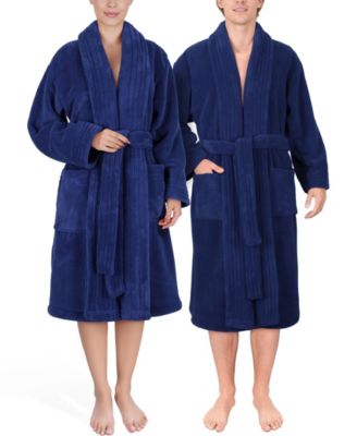 Unisex Luxury Hotel Spa Warm Shawl Collar Soft Plush Fleece Bath Robe