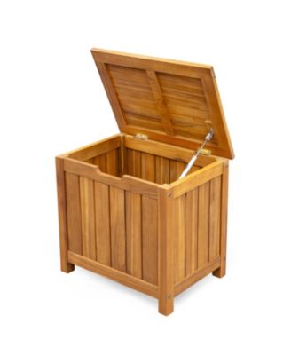 Outdoor Acacia Wood Storage Portside 30Gallons Wood Deck Box