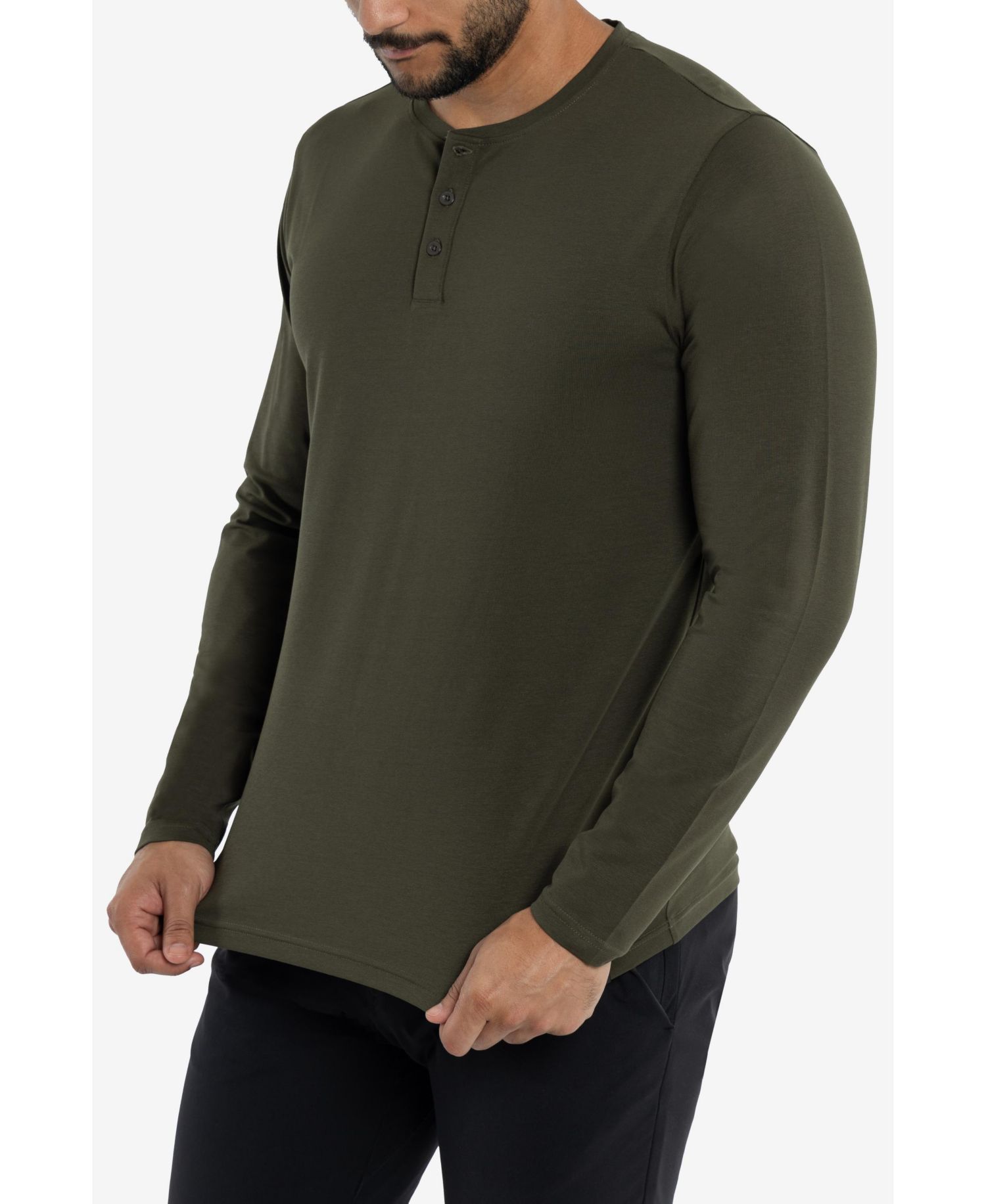 X RAY Men's Long Sleeve Henley T-Shirt