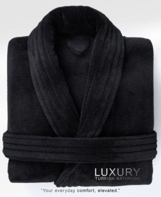 Unisex Luxury Hotel Spa Warm Shawl Collar Soft Plush Fleece Bath Robe