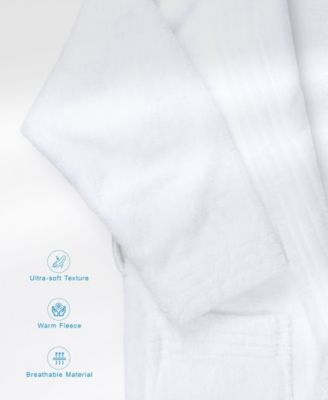 Unisex Luxury Hotel Spa Warm Shawl Collar Soft Plush Fleece Bath Robe