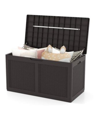 100 Gallon Resin Deck Box Outdoor Waterproof Storage Bench