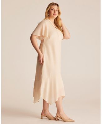 Women's Nadja Wrap Tie-front Fit Flare Empire Midi Dress