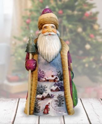 Woodcarved First Light Santa Figurine