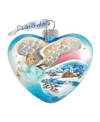Angel Hart Glass Ornament