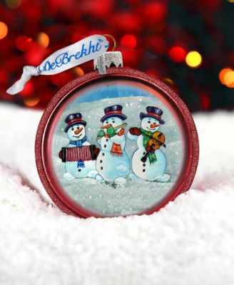 Snowmen C Ball Glass Ornament