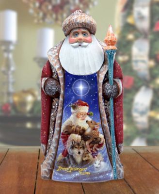 Woodcarved Hand Painted Santa Little Friends Figurine