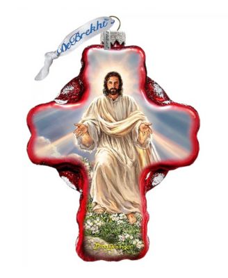 Jesus Resurrections Icon Cross Holiday Ornament