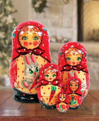 5 Piece Bunny Russian Matryoshka Nested Doll Set