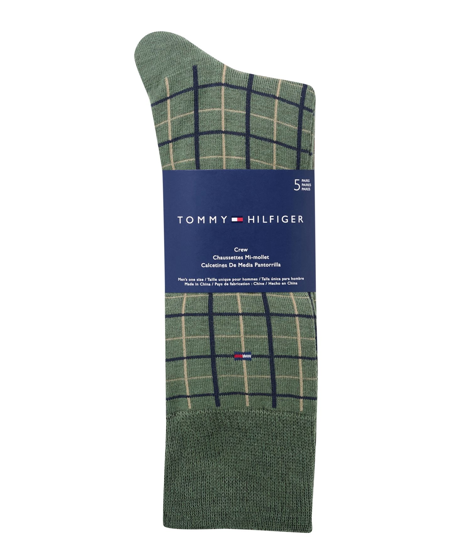 Носки для мужчин, средней высоты, 5 шт. — Tommy Hilfiger, цвет: Зелёный — фото 3