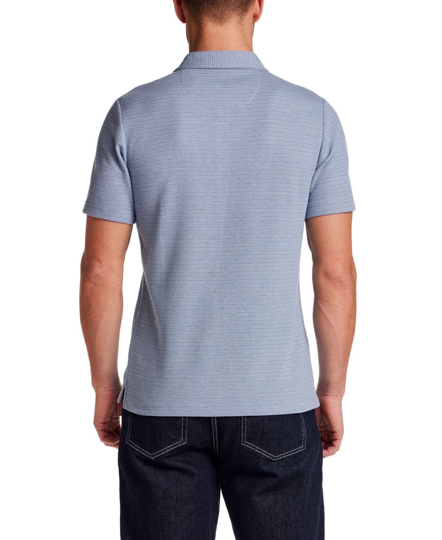 Мужское поло Weatherproof Vintage Short-Sleeve Waffle Polo Shirt, цвет: Синий — фото 4