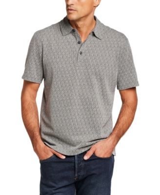 Men's Short-Sleeve Diamond Jaquard Polo Shirt