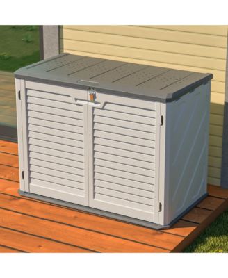 28 Cu. Ft. Lockable Outdoor Storage Cabinet Shed with Removable Shelf