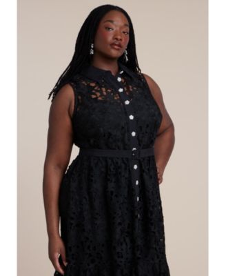 Women's Lace Dress With Buttons and Collar