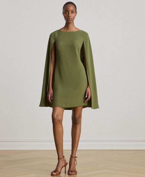 Женское платье Lauren Ralph Lauren Cape Georgette Cocktail, цвет: Зелёный