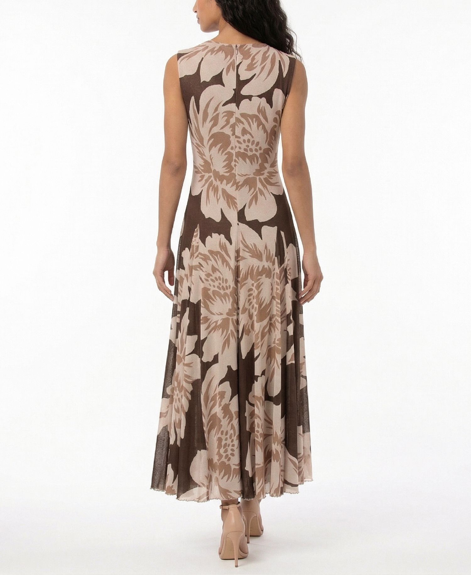 Women's V-Neck Floral Stretch Knit Dress