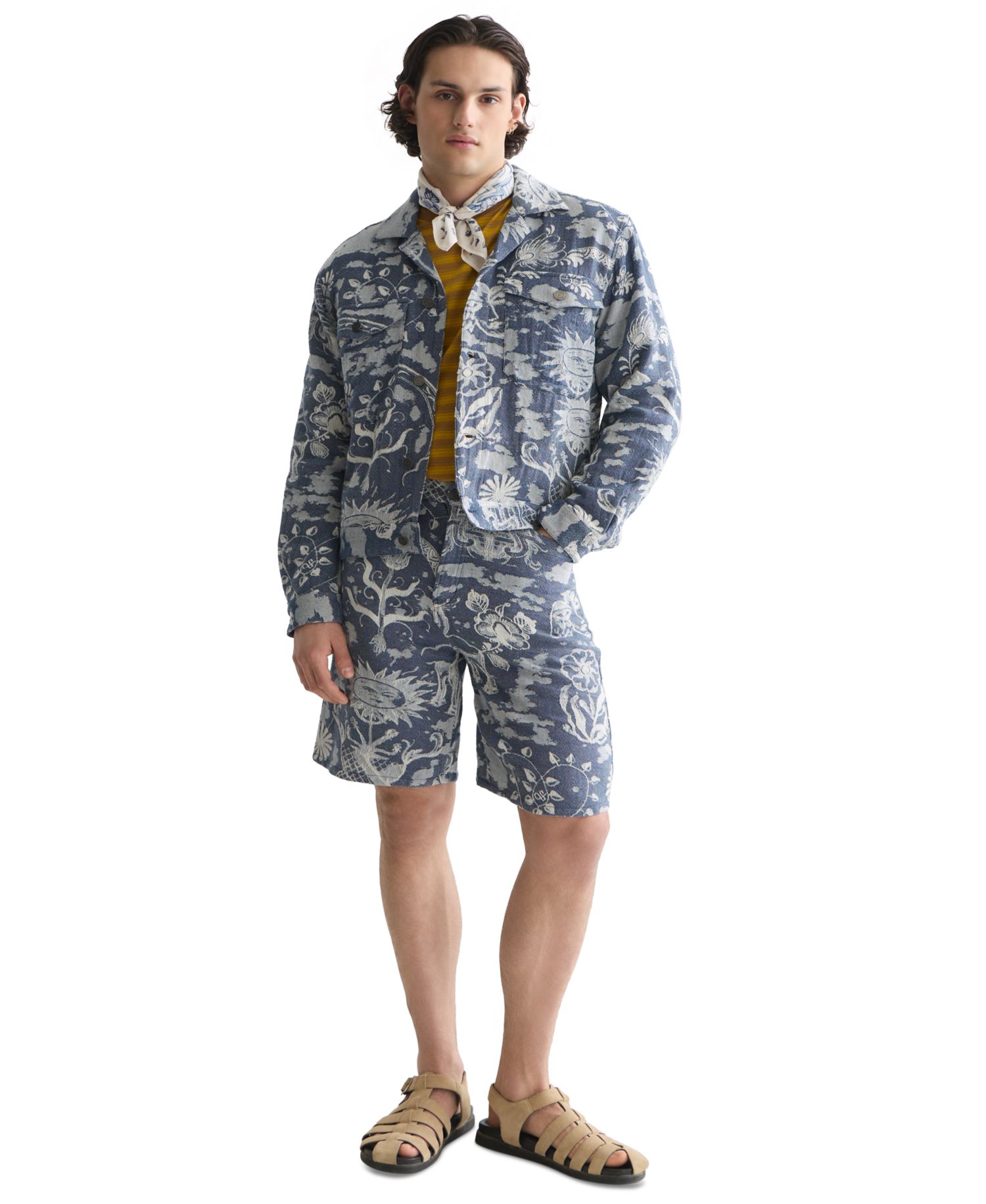 Men's Delfts Blauw Jacquard Trucker Jacket