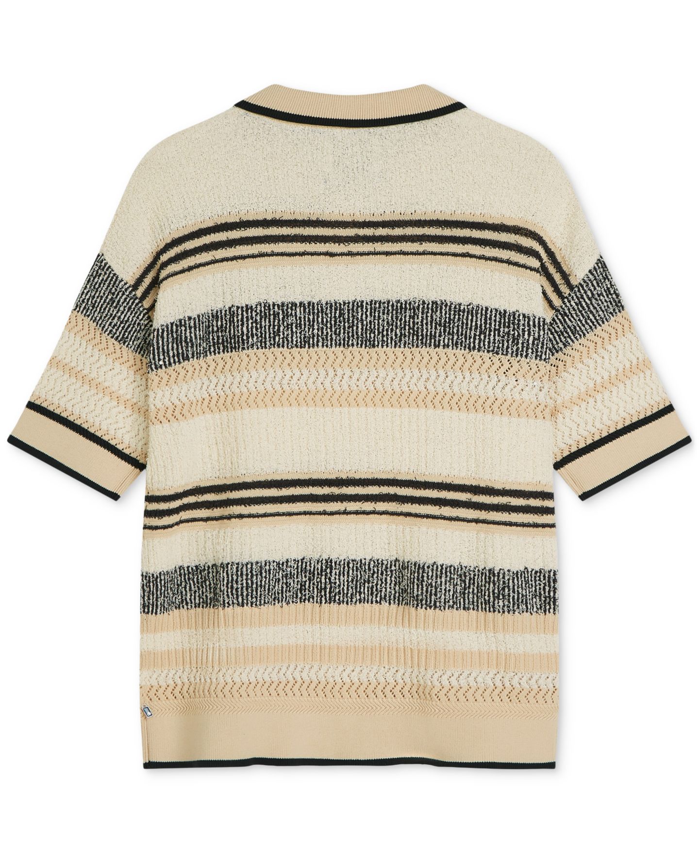 Мужское поло SCOTCH & SODA Striped Short-Sleeve Knit Polo, цвет: Сливочный синий полосатый — фото 6