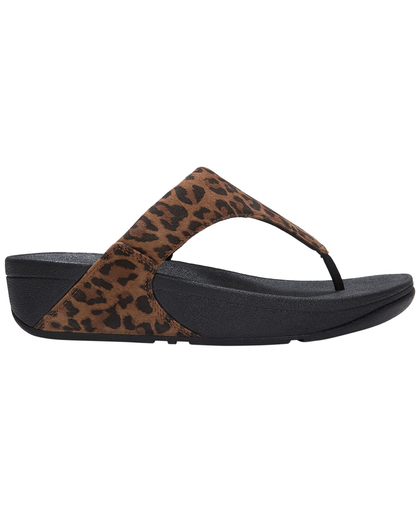 Женские сандалии FitFlop Lulu Suede Wedge-Platform Round Toe, цвет: Леопардовый с принтом — фото 2
