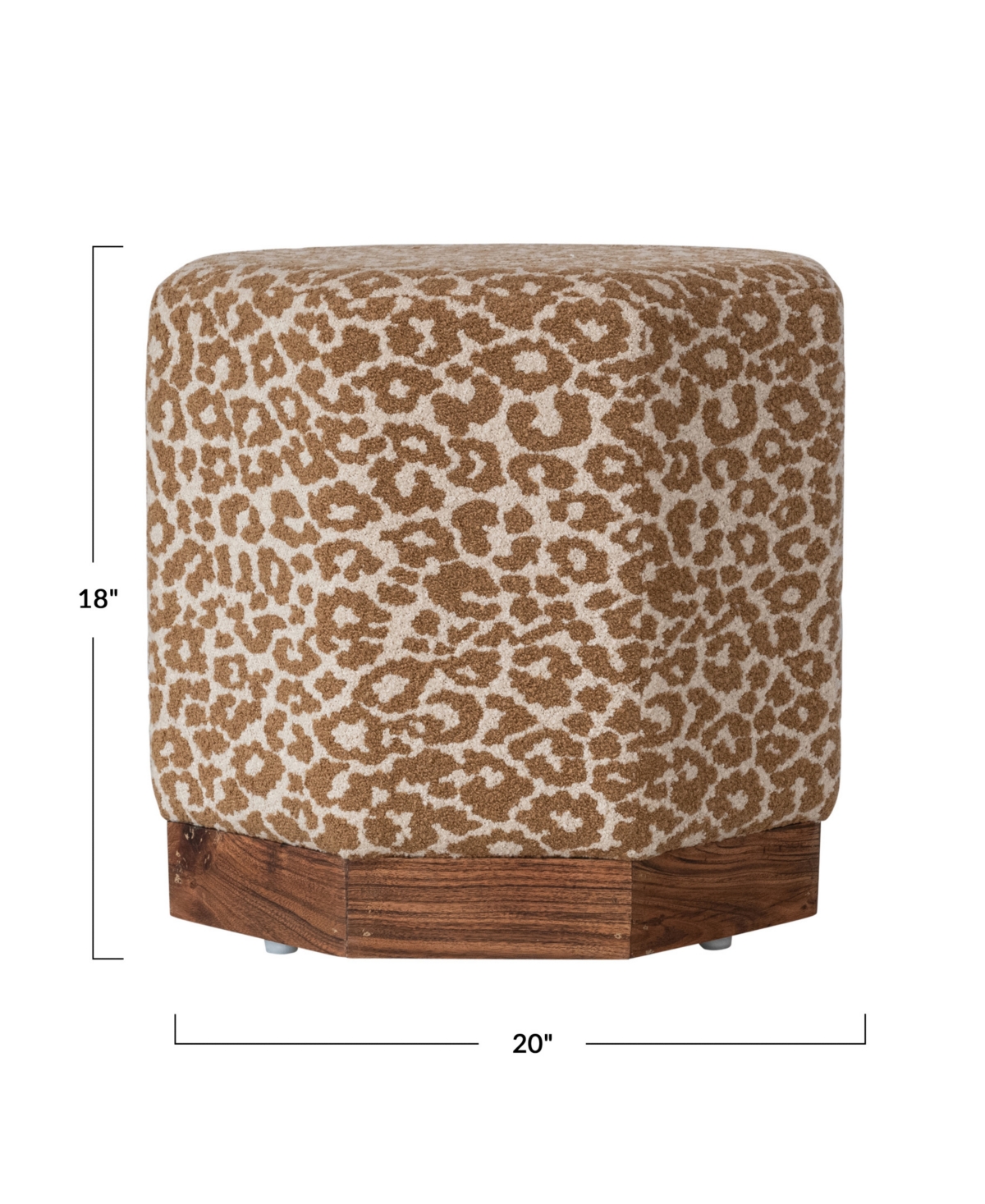 Storied Home 20" Cotton Upholstered Stool Ottoman