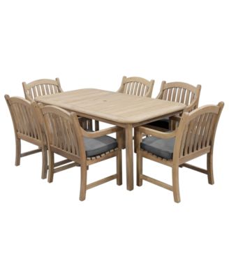 Bristol 118" Rectangular Extension Outdoor Dining Set (Table and 6 Dining Chairs)