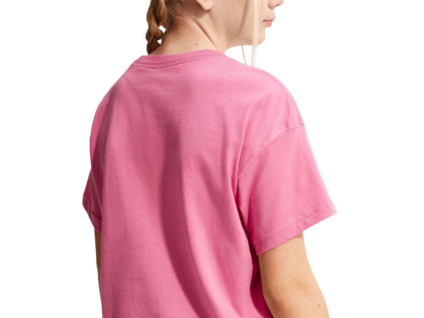 Футболка Nike Sportswear Short-Sleeve T-Shirt для девочек, цвет: Пионовый — фото 4