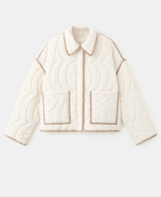 Women's Contrasting Trim Quilted Jacket