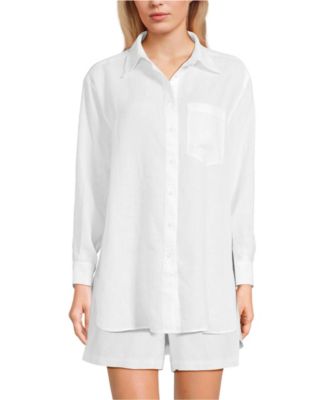 Women's Linen Oversized Button Front Shirt