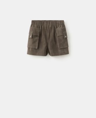 Women's Pockets Suede Shorts